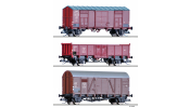 TILLIG 1001 Güterwagenset der FS, ÖBB und DB, bestehend aus zwei gedeckten Güterwagen und einem offenen Güterwagen, Ep. III -FORMNEUHEIT- TILLIG 1001 Güterwagenset der FS, ÖBB und DB, bestehend aus zwei gedeckten Güterwagen und einem offenen Güterwagen, Ep. III -FORMNEUHEIT-
