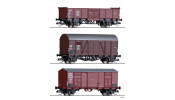 TILLIG 1001 Güterwagenset der FS, ÖBB und DB, bestehend aus zwei gedeckten Güterwagen und einem offenen Güterwagen, Ep. III -FORMNEUHEIT-