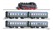 TILLIG 1004 Zugset DB-Personenzug 50er Jahre, Gőzmozdony, BR 86, Reisezugwagen-Paar 2./3.Klass TILLIG 1004 Zugset DB-Personenzug 50er Jahre, Gőzmozdony, BR 86, Reisezugwagen-Paar 2./3.Klass
