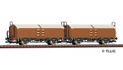 TILLIG 1034 Güterwagenset, CSD, bestehend aus zwei Schiebedachwagen Utz/Tms, IV -FORMNEUHEIT-
