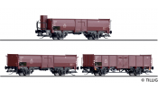 TILLIG 1035 Güterwagenset, DB, bestehend aus drei offenen Güterwagen, beladen mit Steinkohle, III -FORMNEUHEIT-
