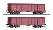 TILLIG 1037 Güterwagenset, DB AG, bestehend aus zwei offenen Güterwagen Ealos-x, VI -FORMVARIANTE-