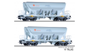 TILLIG 1039 Güterwagenset, HVLE, bestehend aus zwei Selbstentladewagen Faccns, VI -FORMNEUHEIT-