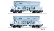 TILLIG 1040 Güterwagenset, GATX/EUROVIA, bestehend aus zwei Selbstentladewagen Faccns, VI -FORMNEUHEIT-