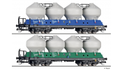 TILLIG 1119 Güterwagenset, Raj-Wagon Trenéin spol. s.r.o., zwei Staubsilowagen Uacs 451.1, VI