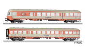 TILLIG 1127 Reisezugwagenset der DB in City-Bahn - Lackierung, bestehend aus einem Steuerwagen 2. Klasse BDnf 238 und einem Reisezugwagen