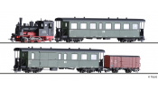 TILLIG 1173 Zugset der DR, bestehend aus Dampflokomotive BR 99.47, einem Personenwagen KB4i, einem Packwagen KBD
