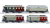 TILLIG 1726 Reisezugwagenset, K.P.E.V., bestehend aus vier Personenwagen (1x Bci, 2x Ci, 1x CPwi), I TILLIG 1726 Reisezugwagenset, K.P.E.V., bestehend aus vier Personenwagen (1x Bci, 2x Ci, 1x CPwi), I