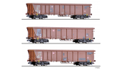 TILLIG 1772 Güterwagenset, DB-AG, bestehend aus 3 Rolldachwagen Tamns 893, VI TILLIG 1772 Güterwagenset, DB-AG, bestehend aus 3 Rolldachwagen Tamns 893, VI