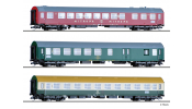 TILLIG 1776 Reisezugwagenset Vindobona 1 der DR/ÈSD, bestehend aus einem Speisewagen WRm, Typ B, einem Reisezugwagen 2. Klasse, Typ Y/B 70 u TILLIG 1776 Reisezugwagenset Vindobona 1 der DR/ÈSD, bestehend aus einem Speisewagen WRm, Typ B, einem Reisezugwagen 2. Klasse, Typ Y/B 70 u