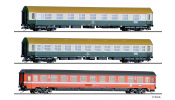 TILLIG 1777 Reisezugwagenset Vindobona 2 der DR/ÖBB, bestehend aus drei Reisezugwagen, Ep. IV TILLIG 1777 Reisezugwagenset Vindobona 2 der DR/ÖBB, bestehend aus drei Reisezugwagen, Ep. IV