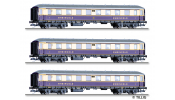 TILLIG 1784 Personenwagenset Rheingold-Express der DRG, bestehend aus 3 Reisezugwagen, Ep. II