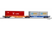 TILLIG 18004 Konténerszállító kocsi (2 részes), Sdggnos/Sdggmrs 739/744, ÖKOMBI, ÖBB, V TILLIG 18004 Konténerszállító kocsi (2 részes), Sdggnos/Sdggmrs 739/744, ÖKOMBI, ÖBB, V