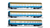 TILLIG 1807 Reisezugwagenset Ausleihwagen der DR, bestehend aus drei Reisezugwagen, Typ Y/B 70, Ep. IV TILLIG 1807 Reisezugwagenset Ausleihwagen der DR, bestehend aus drei Reisezugwagen, Typ Y/B 70, Ep. IV