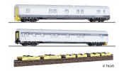 TILLIG 70043 Set der RailAdventure GmbH, bestehend aus zwei Packwagen Dmz und Loco-Buggy-Set, Ep. VI