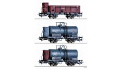 TILLIG 70047 Güterwagenset der BDZ, JDZ und ÈSD, bestehend aus einem offenen Güterwagen und zwei Kesselwagen, Ep. II TILLIG 70047 Güterwagenset der BDZ, JDZ und ÈSD, bestehend aus einem offenen Güterwagen und zwei Kesselwagen, Ep. II
