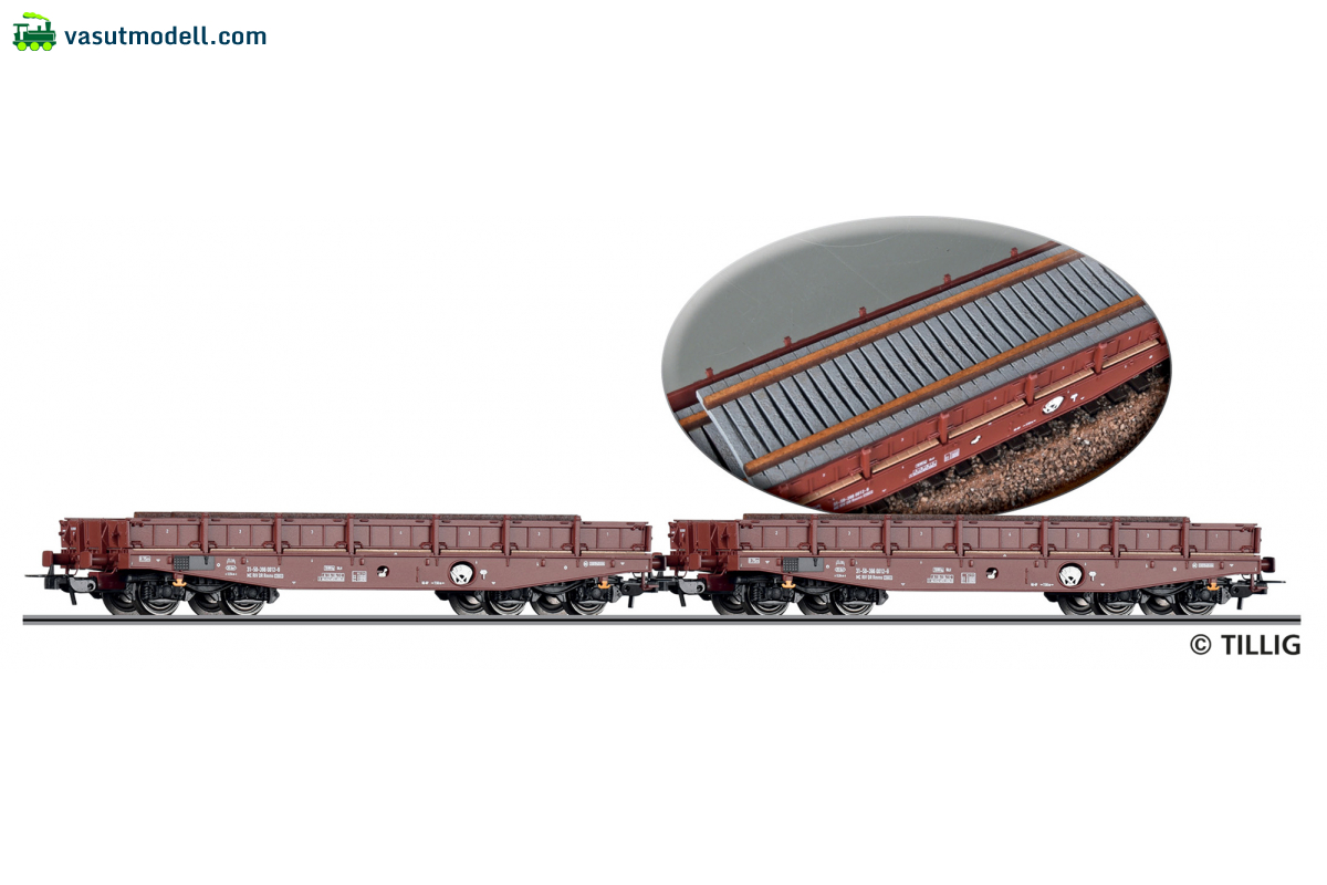 TILLIG 70088 Güterwagenset der DR, bestehend aus zwei Schwerlastwagen Rmms 3960 TILLIG 70088 Güterwagenset der DR, bestehend aus zwei Schwerlastwagen Rmms 3960