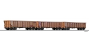 TILLIG 74185 Rolótetős négytengelyes teherkocsi készlet (3 db), DB-AG TILLIG 74185 Rolótetős négytengelyes teherkocsi készlet (3 db), DB-AG