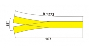 TILLIG 83380 Y-váltó, 167 mm, 15° (2×7.5°)