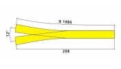 TILLIG 83382 Y-váltó, 208 mm, 12° (2×6°)