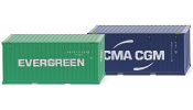 WIKING 1814 Zubehörpackung - 20 Container (NG) Evergreen & CMA-CGM - accessories package - set accessoires