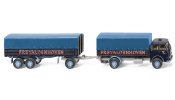 WIKING 41602 Pritschenhängerzug (MAN Pausbacke) Freyaldenhoven - flatbed truck and trailer - camion remorque avec batte