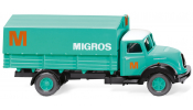 WIKING 42602 Pritschen LKW (Magirus Sirius) Migros - flatbed lorry - camion plateau