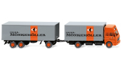 WIKING 45901  Kofferlastzug (MB 1638 Hochdach) Mönkemöller - box trailer road train
 - camion et remorque 