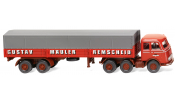 WIKING 48804 Pritschensattelzug (MB LPS 333)Sped. Gustav Mäuler - flatbed tractor trailer - camion plateau