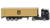 WIKING 52349 Containersattelzug (NG) (Scania)   MSC   - container semi-trucksemi-remorque bâché