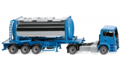 WIKING 53605 Tankcontainersattelzug Swap (MAN TGS Euro 6c) - himmelblau - Swap tank container semi-truck - sky blue - Semi-remorque citerne swap - bleu ciel