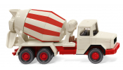 WIKING 68205 Betonmischer (Magirus Deutz) cremeweiss/rot- concrete mixer   - camion toupie