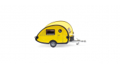 WIKING 9236 Wohnwagen (T@B) - gelb/schwar