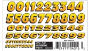 WOODLAND Scenics P4016 Yellow Numbers Dry Transfer